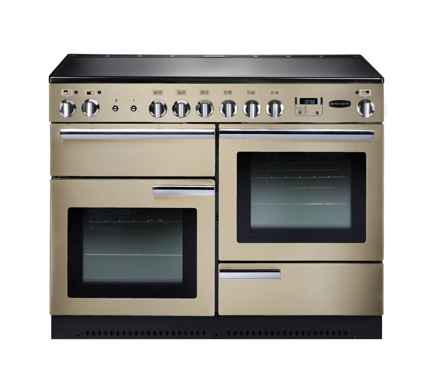 Rangemaster Professional+ 110cm Ceramic Cream with Chrome trim Range Cooker front view
