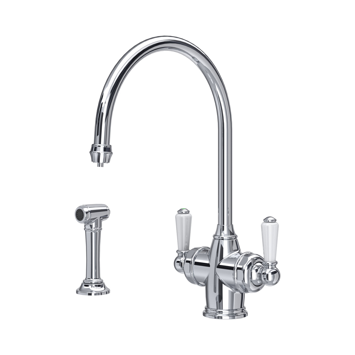 Perrin & Rowe Phoenician Sink Mixer with Filtration and Rinse (Two Lever) 1537 – Chrome