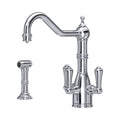 Perrin & Rowe Provence Sink Mixer with Filtration and Rinse (Three Lever) 1575 – Chrome