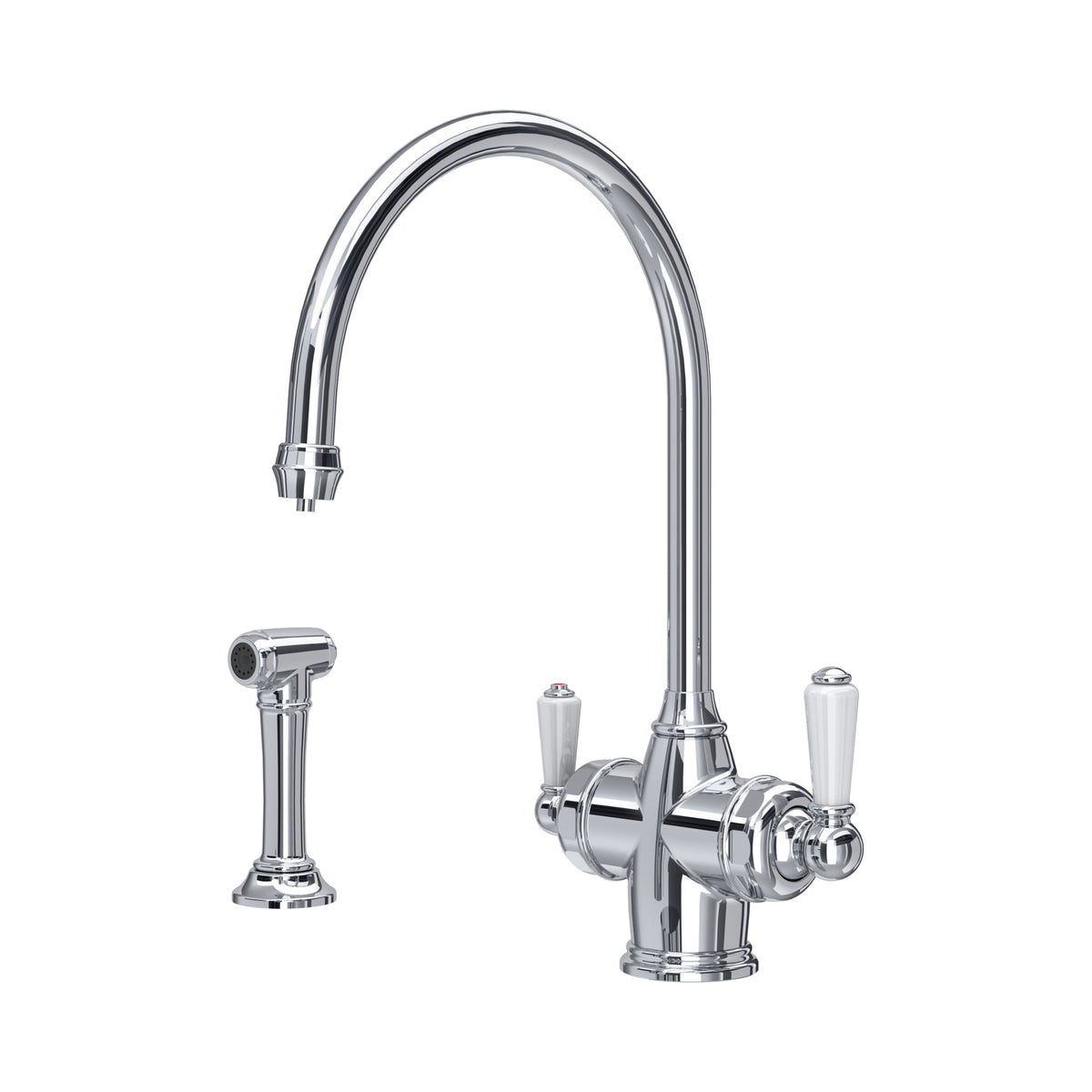 Perrin & Rowe Phoenician 3-in-1 Instant Hot Water Tap with Rinse 1737 – Chrome