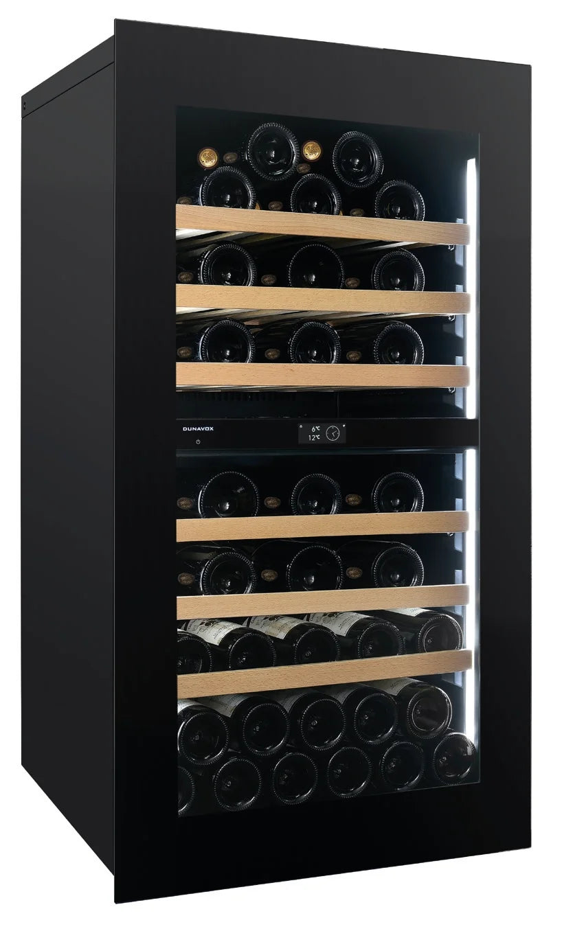 Dunavox Noble DVN-56.146DB.TO 56 bottle integrated wine fridge – Black glass