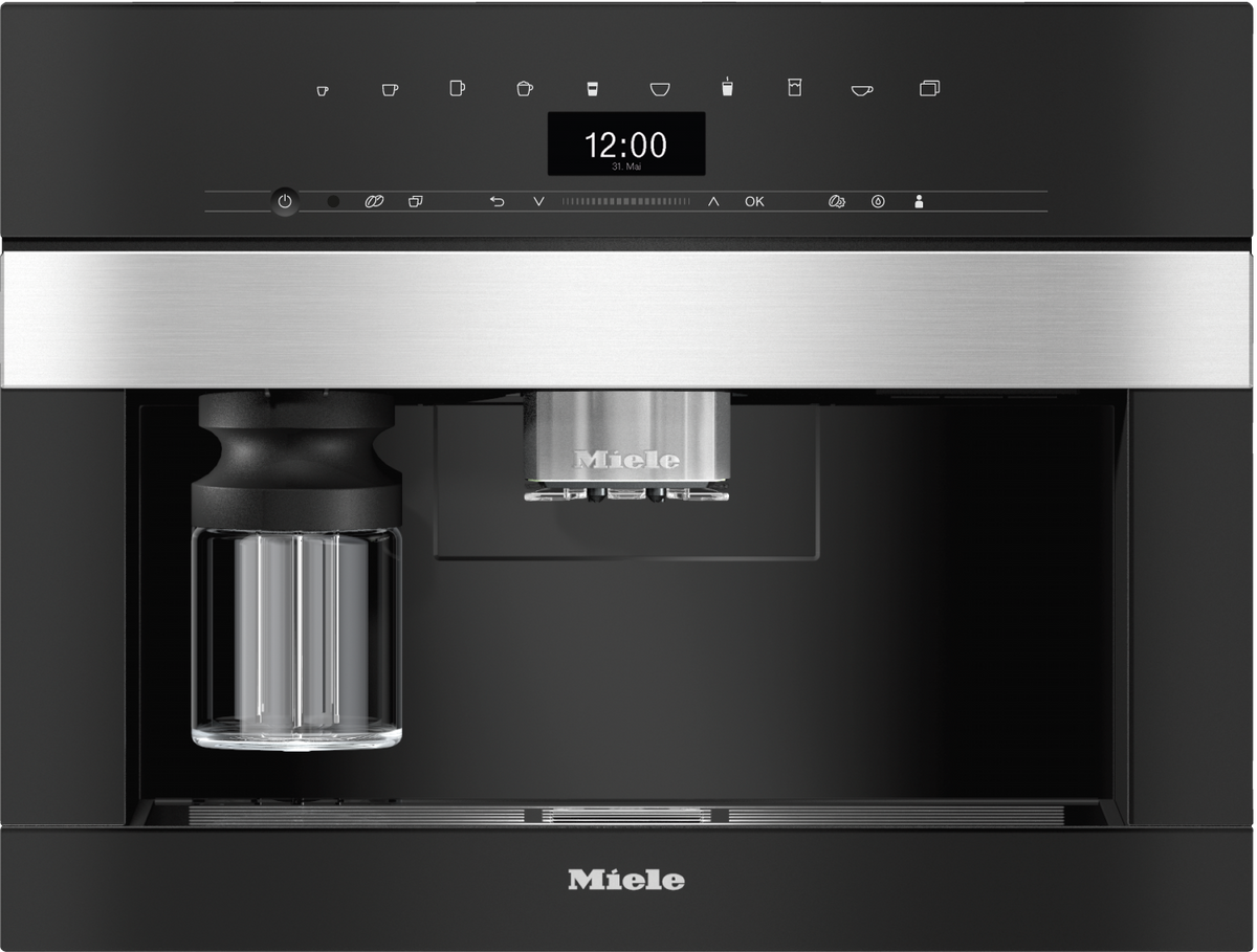 Miele CVA7445 Compact Oven in CleanSteel – front view