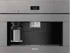 Miele CVA7440 Built-in Coffee Machine in Graphite grey — Miele CVA7440 Built-in Coffee Machine in Graphite grey — Miele CVA7440 Built-in Coffee Machine in Graphite grey — Miele CVA7440 Beverage preparation in Graphite grey — Factual image