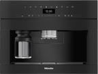 Miele CVA7440 Built-in Coffee Machine in Obsidian black — Miele CVA7440 Built-in Coffee Machine in Obsidian black — Miele CVA7440 Built-in Coffee Machine in Obsidian black — Miele CVA7440 Beverage preparation in Obsidian black — Factual image