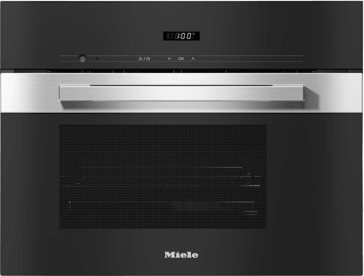 Miele DG2840 Steam Oven in CleanSteel – front view
