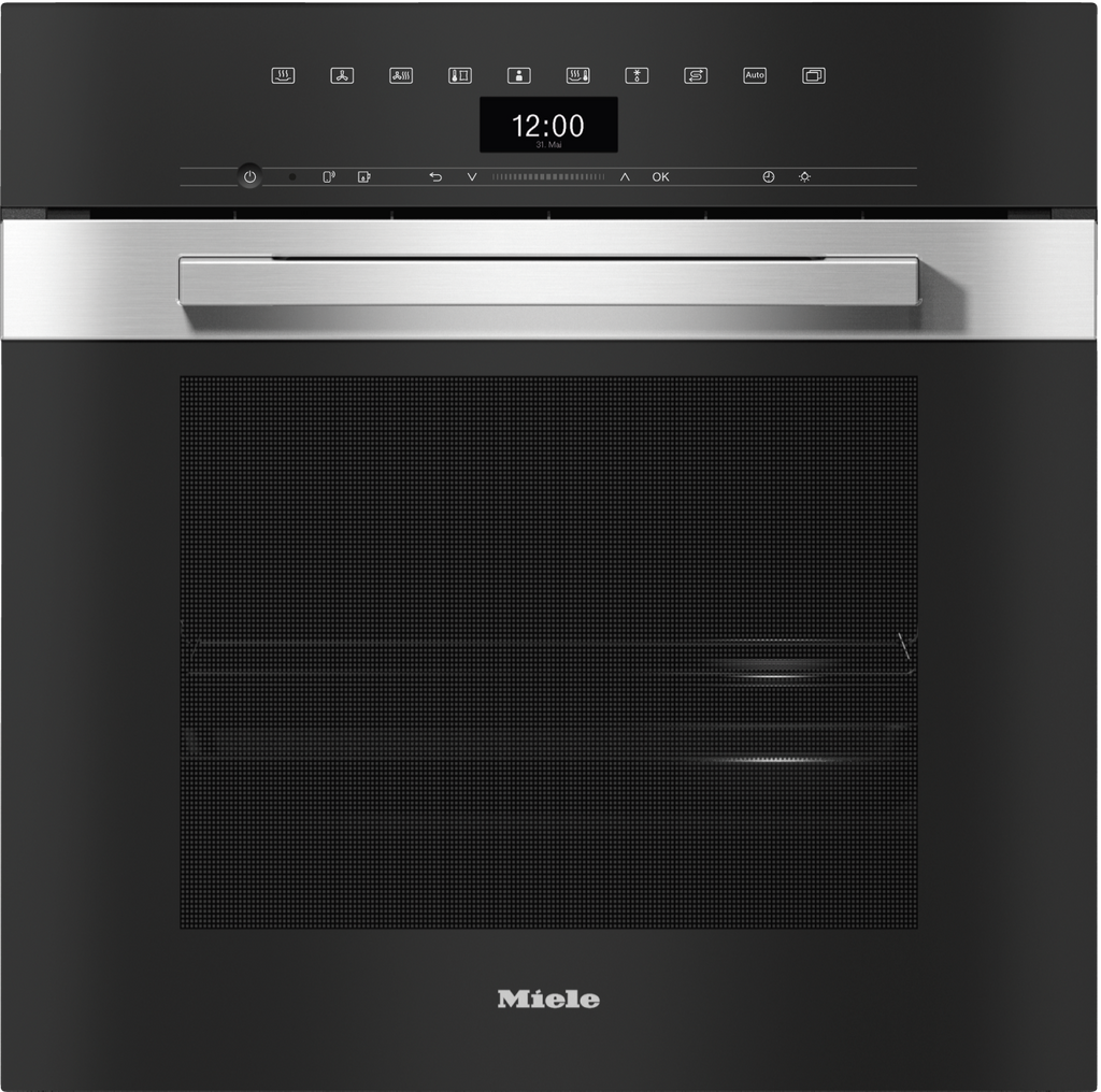 Miele DGC 7460 HC Pro Steam Microwave Oven in CleanSteel – front view