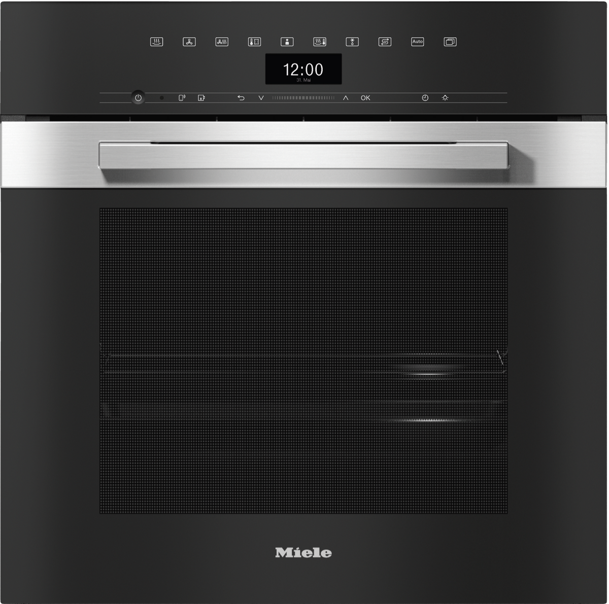 Miele DGC 7460 HC Pro Steam Microwave Oven in CleanSteel – front view
