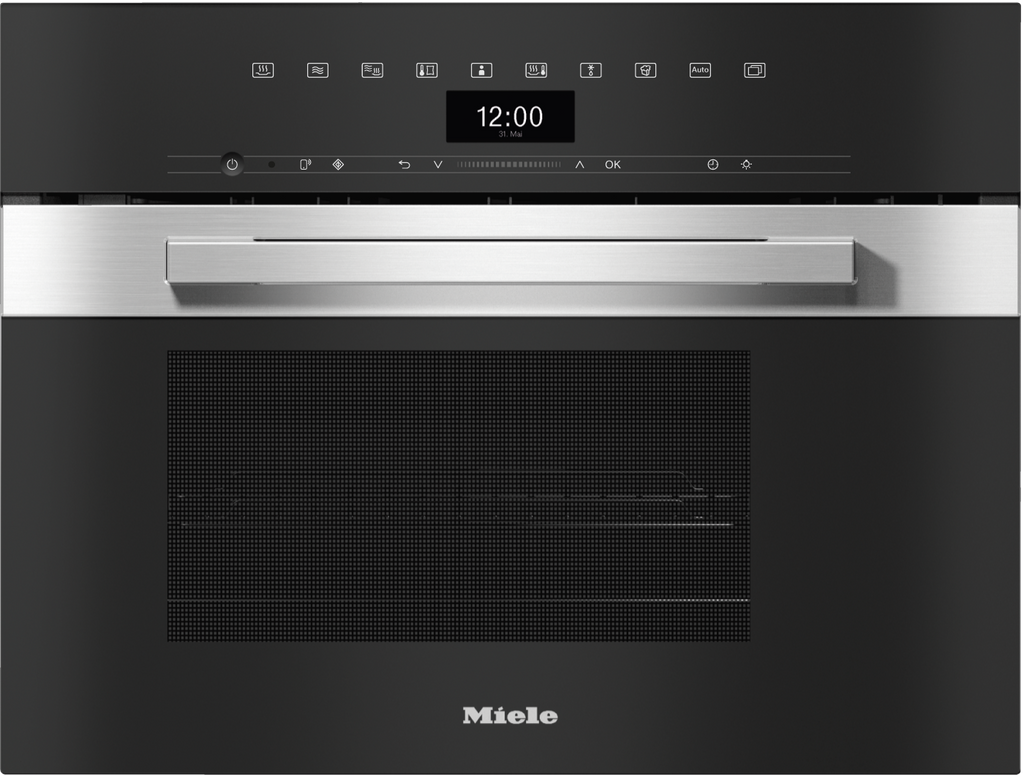 Miele DGM7440 Steam Microwave Oven in CleanSteel – front view