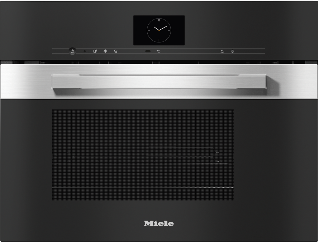Miele DGM7640 Steam Microwave Oven in CleanSteel – front view