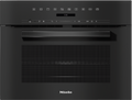 Miele H7240BM VitroLine Combination Microwave Oven in Obsidian Black – front view