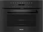 Miele H7240BM VitroLine Combination Microwave Oven in Obsidian Black – front view