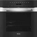 Miele H7264BP Steam Oven in CleanSteel – front view