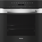 Miele H7264BP Steam Oven in CleanSteel – front view