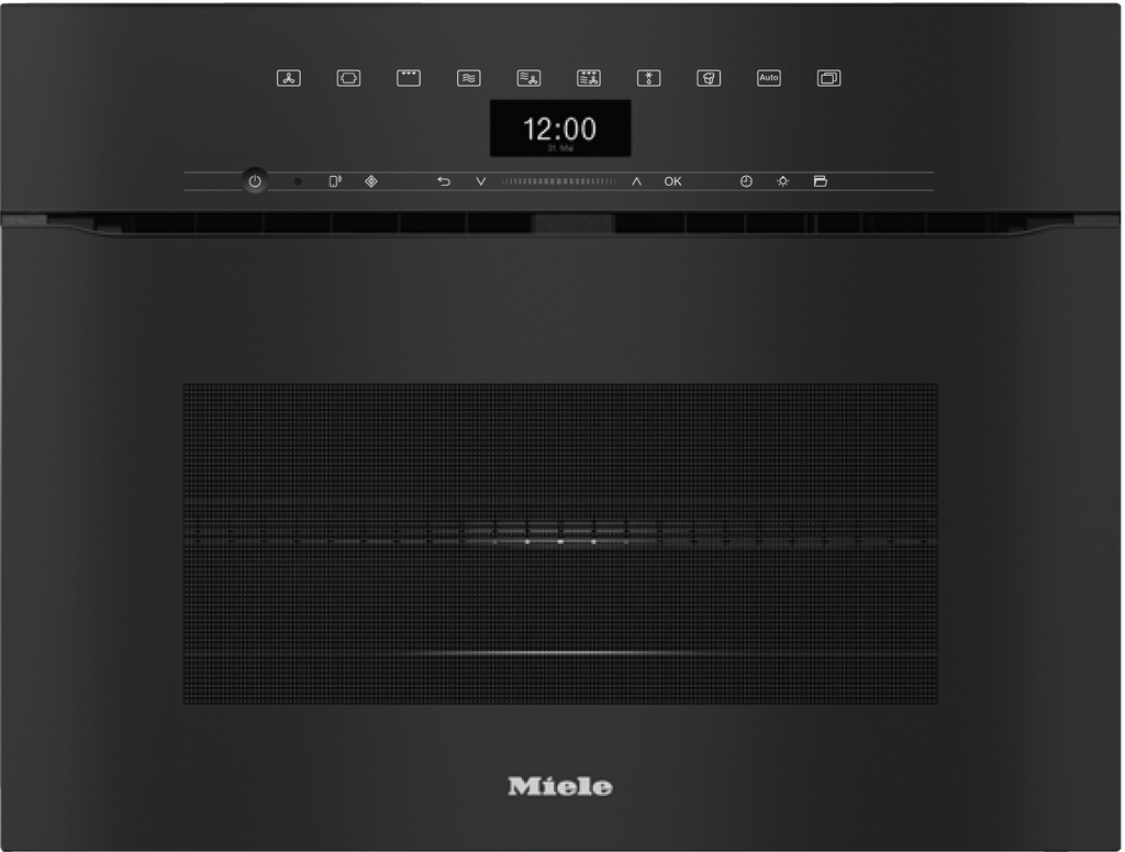 Miele H7440BMX Combination Microwave Oven in Obsidian Black — Miele H7440BMX Combination Microwave Oven in Obsidian Black — Miele H7440BMX Combination Microwave Oven in Obsidian Black — Miele H7440BMX 45cm Microwave Combination Ovens in Obsidian Blac
