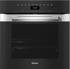 Miele H7464BP Steam Oven in CleanSteel – front view