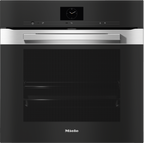 Miele H7660BP Steam Oven in CleanSteel – front view