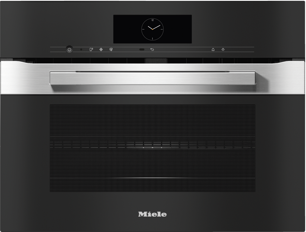 Miele H7840BM Combination Microwave Oven in CleanSteel – front view