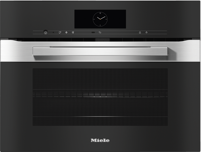 Miele H7840BM Combination Microwave Oven in CleanSteel – front view
