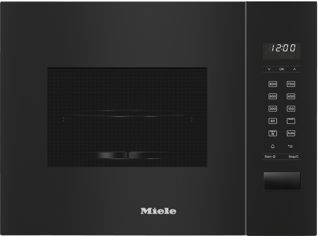 Miele M2224SC Built-in Microwave in Obsidian Black – front view