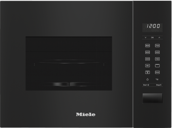 Miele M2224SC Built-in Microwave in Obsidian Black – front view