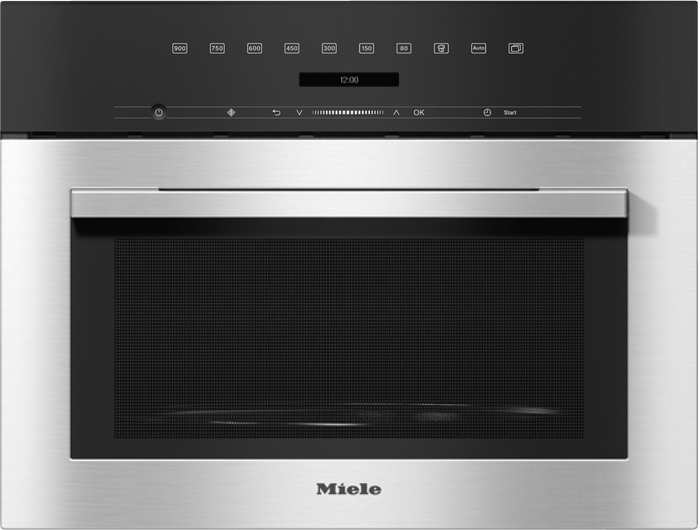 Miele M7140TC Built-in Microwave in CleanSteel – front view