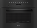 Miele M7244TC VitroLine Built-in Microwave in Obsidian Black – front view