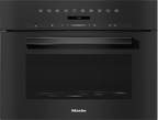 Miele M7244TC VitroLine Built-in Microwave in Obsidian Black – front view