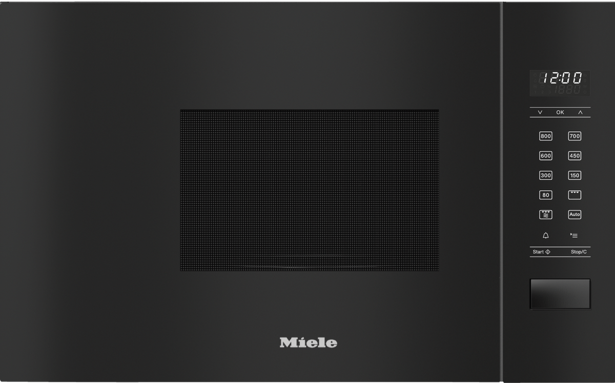 Miele M2234SC Built-in Microwave in Obsidian Black – front view