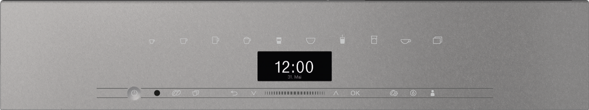 Miele CVA7440 Built-in Coffee Machine in Graphite grey — Miele CVA7440 Built-in Coffee Machine in Graphite grey — Miele CVA7440 Built-in Coffee Machine in Graphite grey — Miele CVA7440 Beverage preparation in Graphite grey — Control panel image