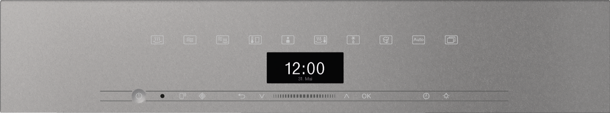 Miele DGM7440 Steam Microwave Oven in Graphite Grey — Miele DGM7440 Steam Microwave Oven in Graphite Grey — Miele DGM7440 Steam Microwave Oven in Graphite Grey — Miele DGM7440 Steam cookers in Graphite Grey — Control panel image