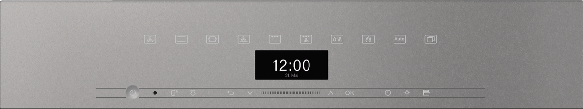 Miele H7464BPX Single Oven in Graphite Grey — Miele H7464BPX Single Oven in Graphite Grey — Miele H7464BPX Single Oven in Graphite Grey — Miele H7464BPX Ovens / Range cookers in Graphite Grey — Control panel image