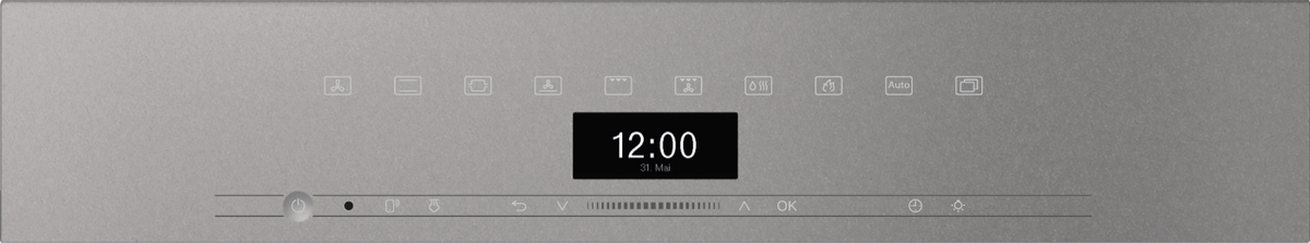 Miele H7464BP Single Oven in Graphite Grey — Miele H7464BP Single Oven in Graphite Grey — Miele H7464BP Single Oven in Graphite Grey — Miele H7464BP Ovens / Range cookers in Graphite Grey — Control panel image