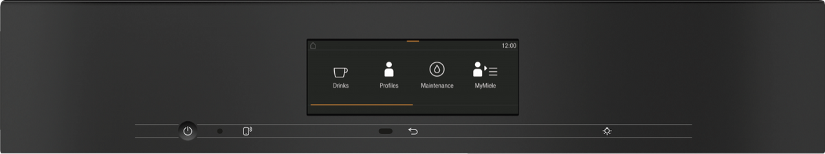 Miele CVA7845 Built-in Coffee Machine in Obsidian black — Miele CVA7845 Built-in Coffee Machine in Obsidian black — Miele CVA7845 Built-in Coffee Machine in Obsidian black — Miele CVA7845 Beverage preparation in Obsidian black — Control panel image