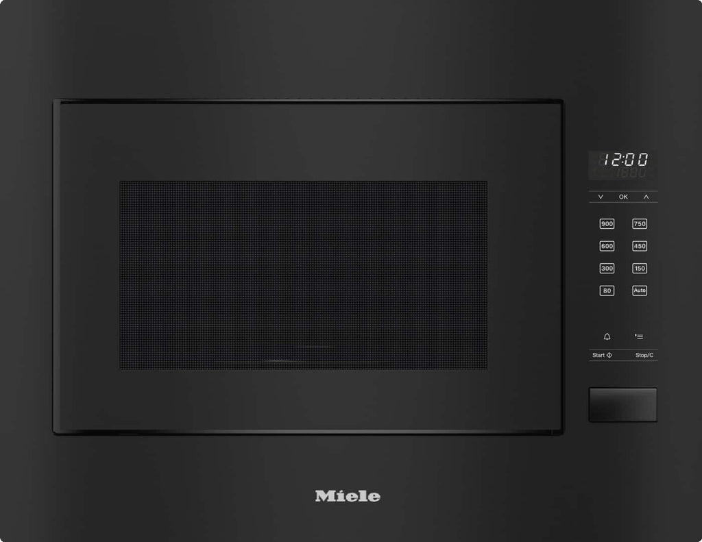 Miele M2240SC Built-in Microwave in Obsidian Black – front view
