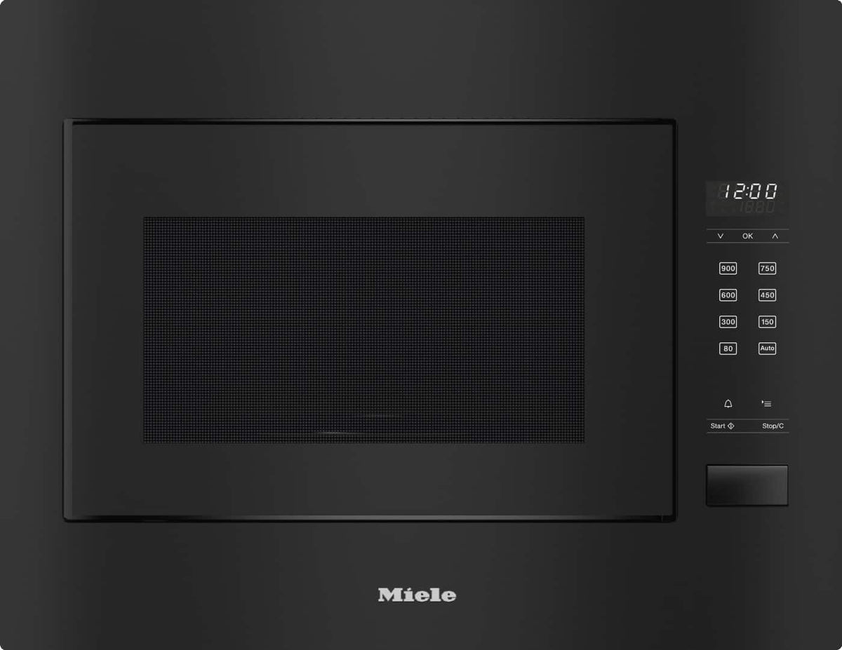 Miele M2240SC Built-in Microwave in Obsidian Black – front view