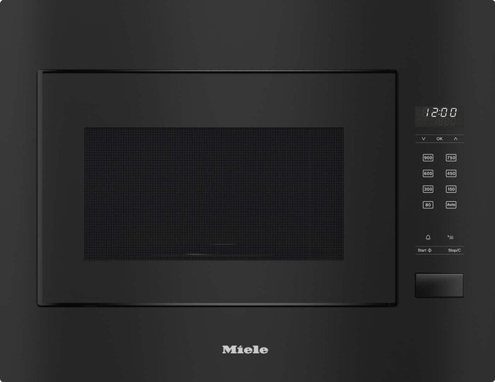 Miele M2240SC Built-in Microwave in Obsidian Black – front view