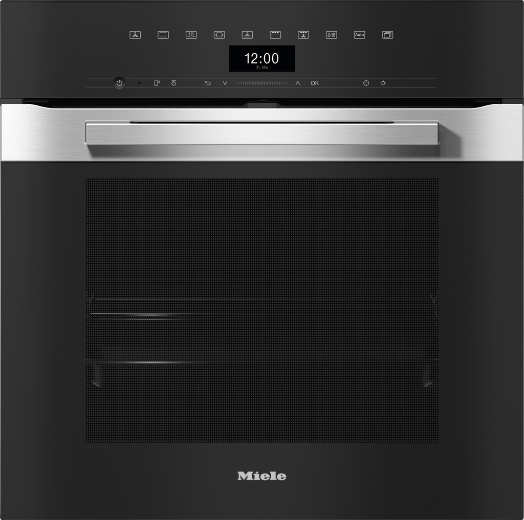 Miele DGC7450 Steam Microwave Oven in CleanSteel – front view
