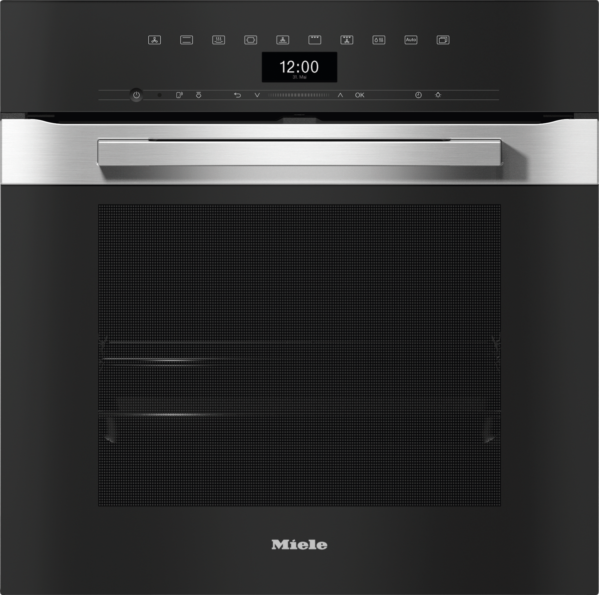 Miele DGC7450 Steam Microwave Oven in CleanSteel – front view