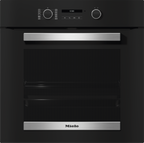 Miele H2465BP Single Oven in CleanSteel – front view