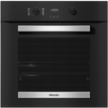 Miele H2455B Single Oven in CleanSteel – front view