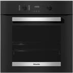 Miele H2455B Single Oven in CleanSteel – front view