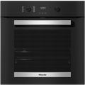 Miele H2455BP Single Oven in CleanSteel – front view