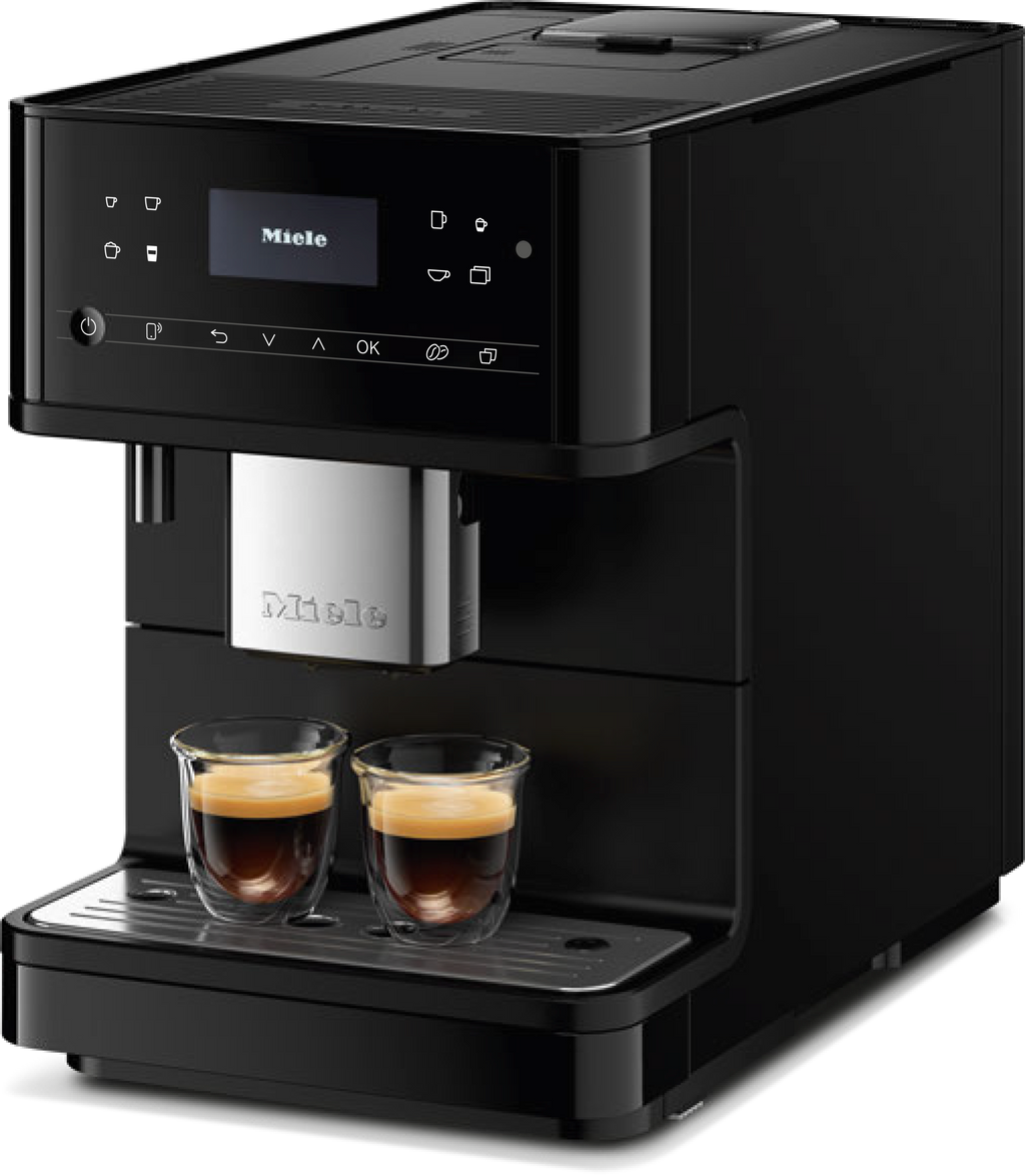 Miele CM6560 Freestanding Coffee Machine in Obsidian black.PF — Miele CM6560 Freestanding Coffee Machine in Obsidian black.PF — Miele CM6560 Freestanding Coffee Machine in Obsidian black.PF — Miele CM6560 Beverage preparation in Obsidian black.PF — F