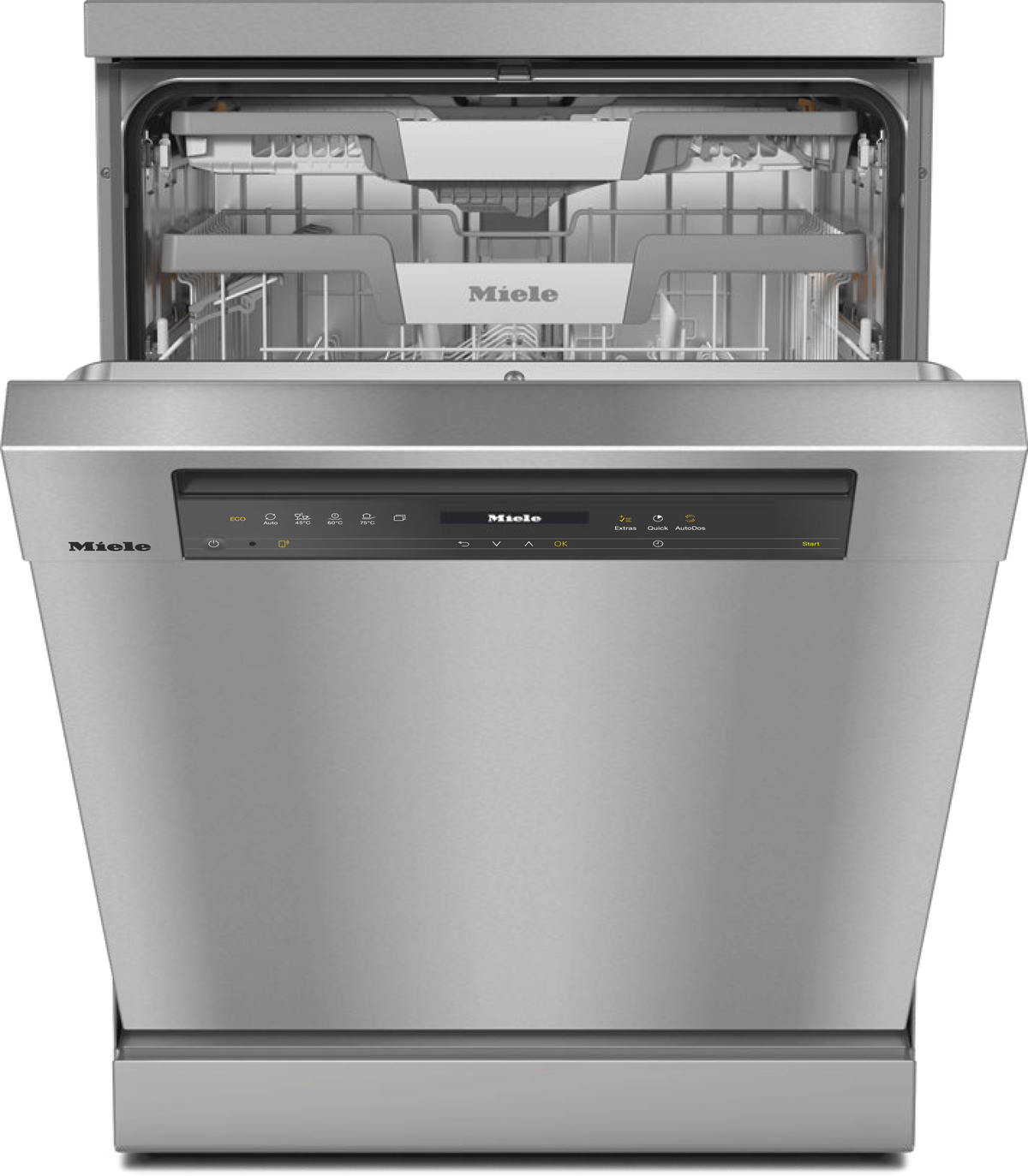 Miele G7600 SC Freestanding Dishwasher in CleanSteel — Miele G7600 SC Freestanding Dishwasher in CleanSteel — Miele G7600 SC Freestanding Dishwasher in CleanSteel — Miele G7600 SC Dishwashers in CleanSteel — Factual image