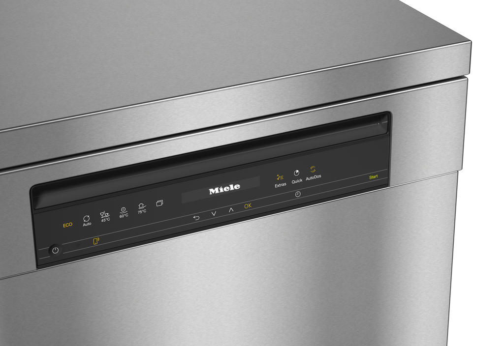 Miele G7600 SC Freestanding Dishwasher in CleanSteel — Miele G7600 SC Freestanding Dishwasher in CleanSteel — Miele G7600 SC Freestanding Dishwasher in CleanSteel — Miele G7600 SC Dishwashers in CleanSteel — Control panel image
