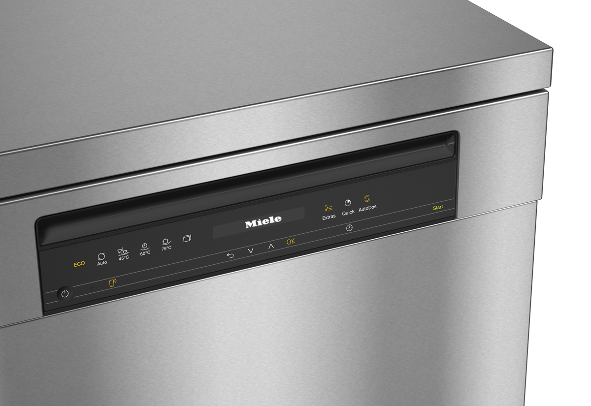Miele G7600 SC Freestanding Dishwasher in CleanSteel — Miele G7600 SC Freestanding Dishwasher in CleanSteel — Miele G7600 SC Freestanding Dishwasher in CleanSteel — Miele G7600 SC Dishwashers in CleanSteel — Control panel image