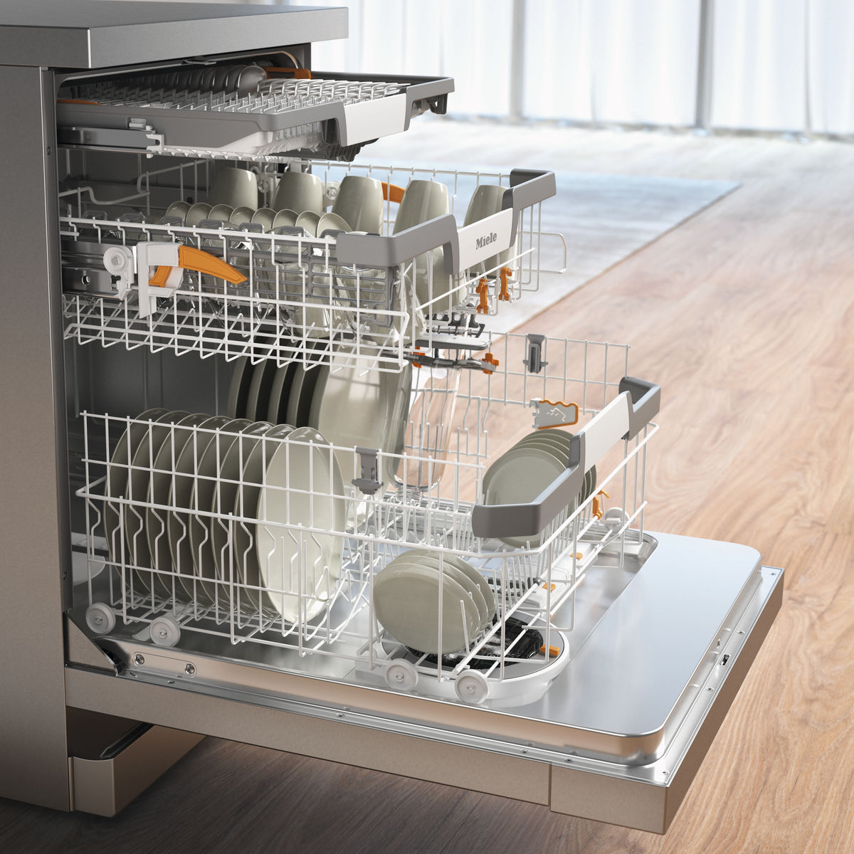 Miele G7600 SC Freestanding Dishwasher in CleanSteel — Miele G7600 SC Freestanding Dishwasher in CleanSteel — Miele G7600 SC Freestanding Dishwasher in CleanSteel — Miele G7600 SC Dishwashers in CleanSteel — Detailed image