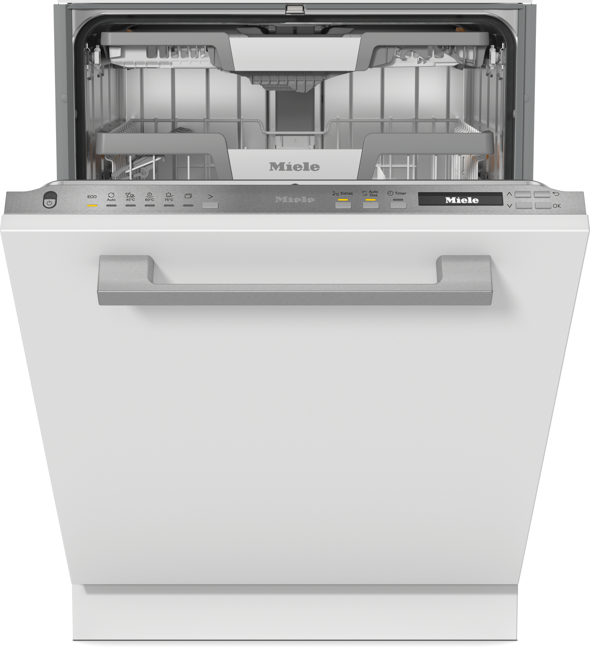 Miele G7085 SCVi XXL Integrated Dishwasher in Stainless Steel. – front view