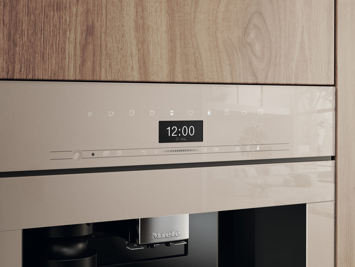 Miele CVA7440 Built-in Coffee Machine in Pearl beige — Miele CVA7440 Built-in Coffee Machine in Pearl beige — Miele CVA7440 Built-in Coffee Machine in Pearl beige — Miele CVA7440 Beverage preparation in Pearl beige — Control panel image