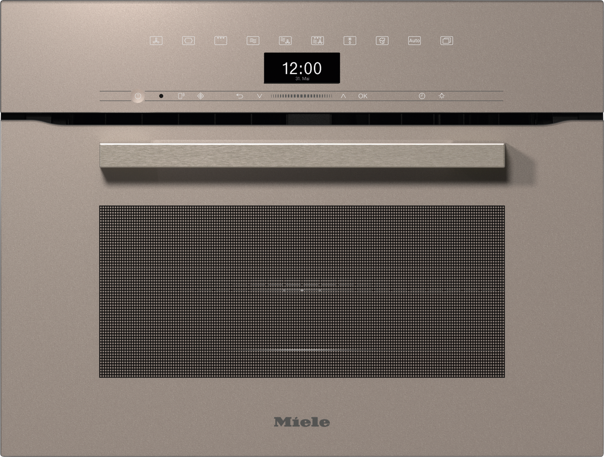 Miele H7440BM Combination Microwave Oven in Pearl Beige — Miele H7440BM Combination Microwave Oven in Pearl Beige — Miele H7440BM Combination Microwave Oven in Pearl Beige — Miele H7440BM 45cm Microwave Combination Ovens in Pearl Beige — Factual imag